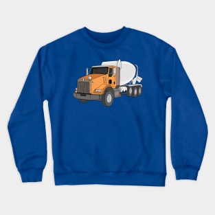 Concrete cement mixing truck cartoon illustration Crewneck Sweatshirt